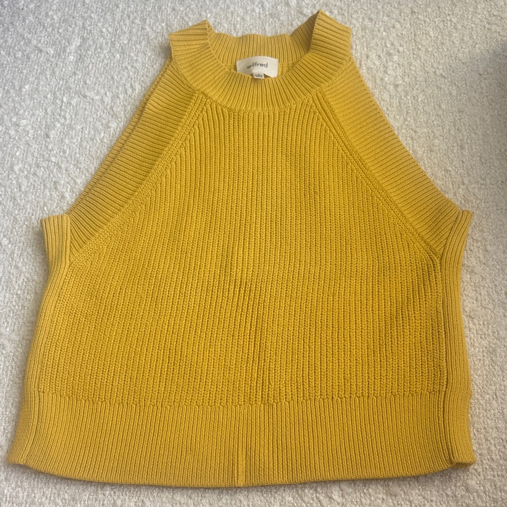 Aritzia Yellow Knit Tank Top size Small